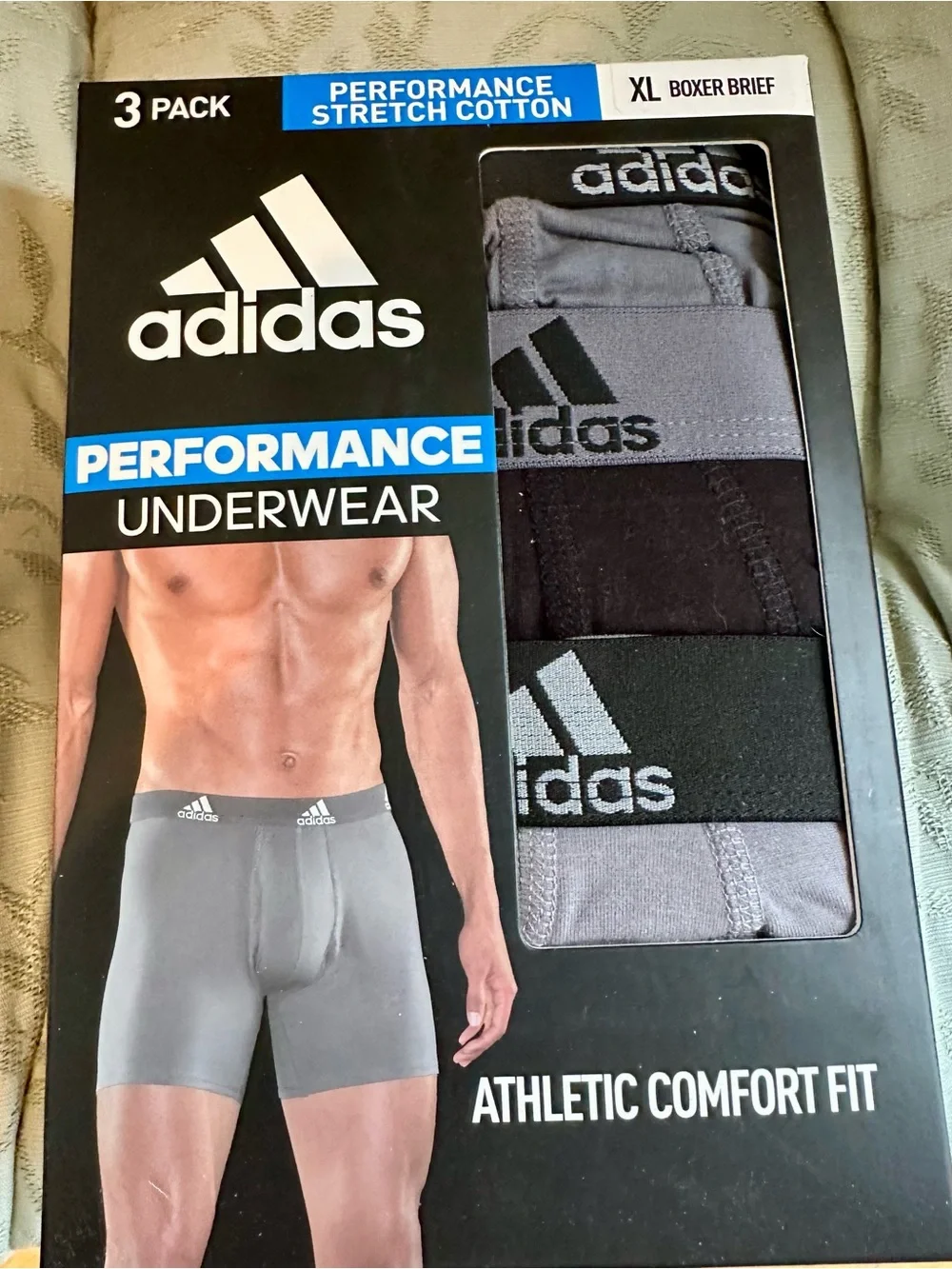 adidas Men's Gray & Black Boxer Briefs 3-Pack